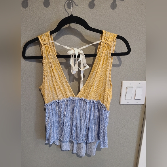 B.P. Orange and Blue Striped Top, S - Picture 2 of 4